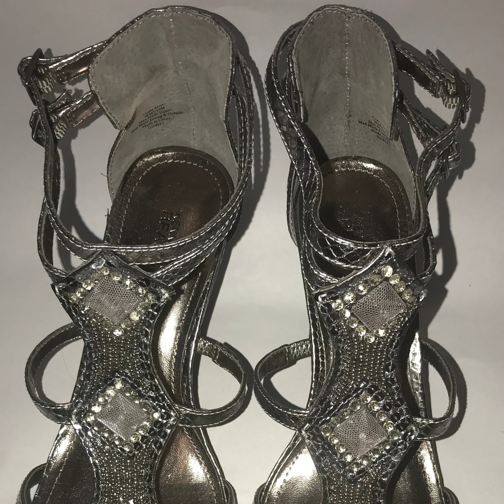 Silver Metallic Multi Strap Shoe